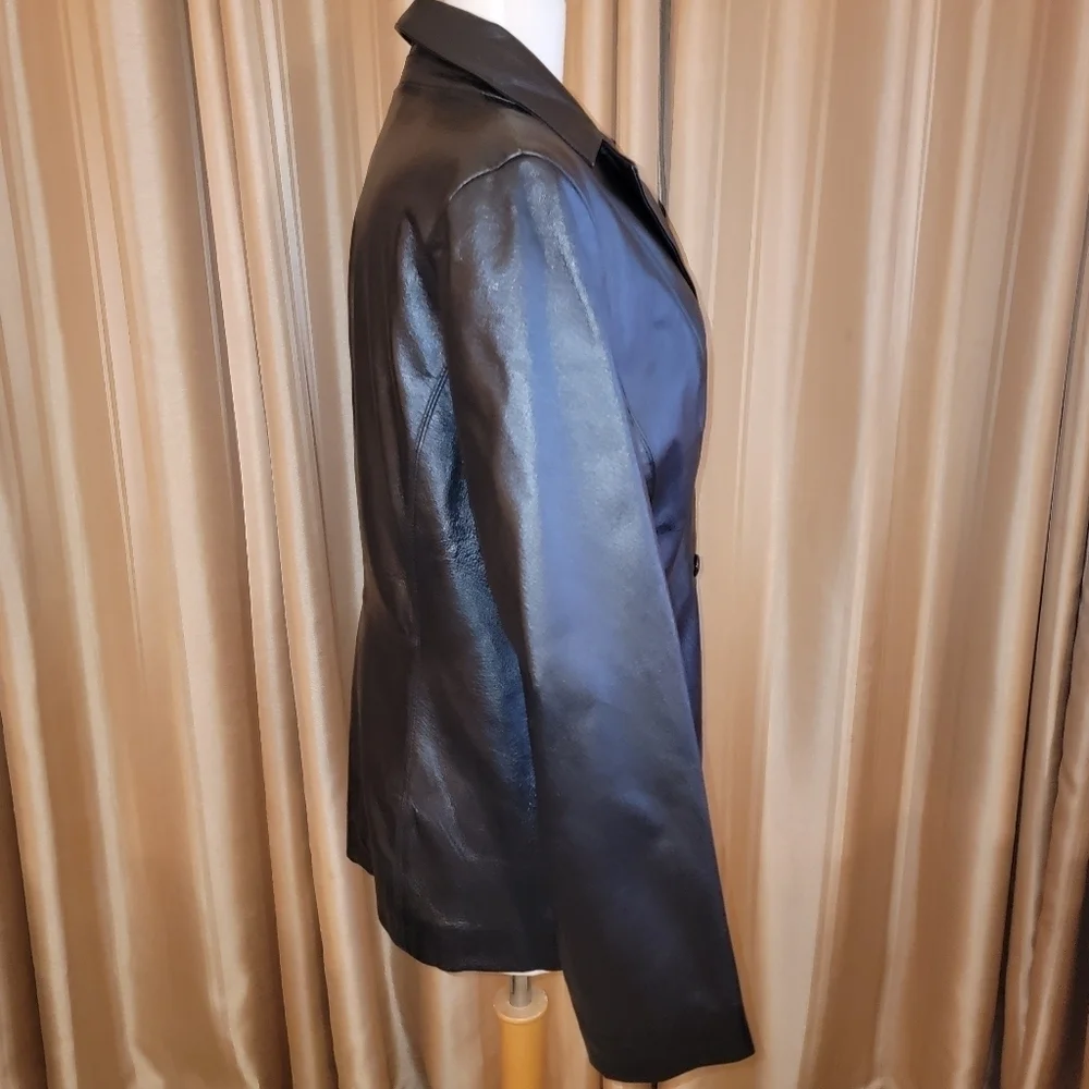 Wilsons Leather Black Leather Blazer Size Large - Picture 3 of 9